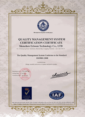 喇叭厂ISO9001认证